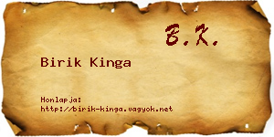 Birik Kinga névjegykártya
